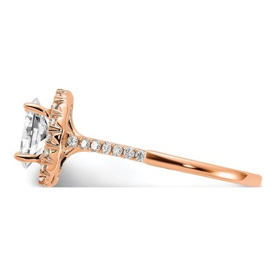 14K Rose Gold Lab-Grown Diamond Oval Halo Engagement Ring Semi-Mount – view 4
