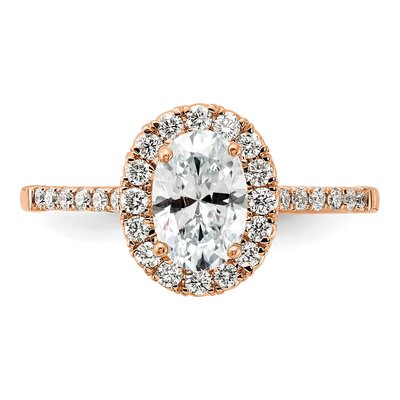 14K Rose Gold Lab-Grown Diamond Oval Halo Engagement Ring Semi-Mount – view 5