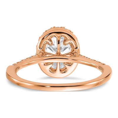 14K Rose Gold Lab-Grown Diamond Oval Halo Engagement Ring Semi-Mount – view 6