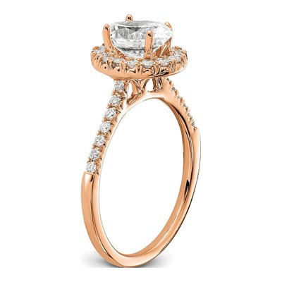 14K Rose Gold Lab-Grown Diamond Oval Halo Engagement Ring Semi-Mount – view 7