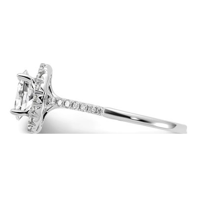 14K White Gold Lab-Grown Diamond Oval Halo Engagement Ring Semi-Mount – view 4