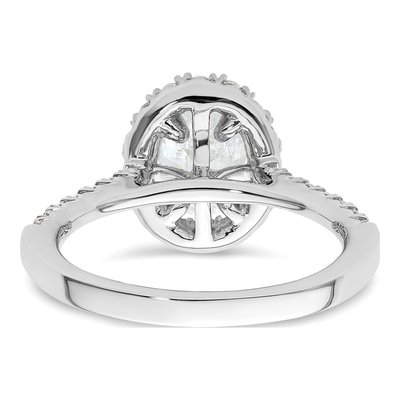 14K White Gold Diamond Halo Setting Engagement Ring Semi-Mount – view 6