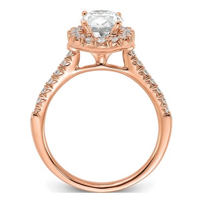 14K Rose Gold Lab-Grown Diamond Halo Engagement Ring Semi-Mount – view 2