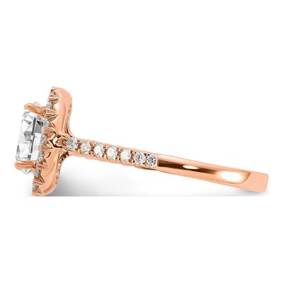 14K Rose Gold Lab-Grown Diamond Halo Engagement Ring Semi-Mount – view 3