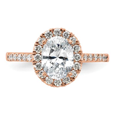 14K Rose Gold Lab-Grown Diamond Halo Engagement Ring Semi-Mount – view 4