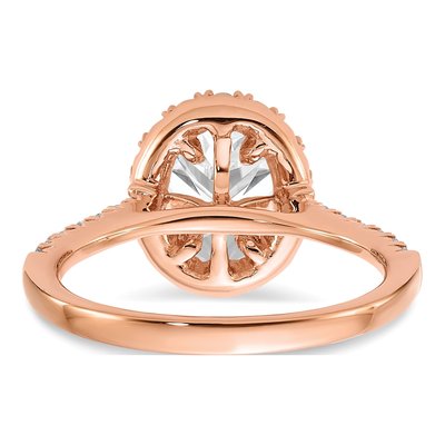 14K Rose Gold Lab-Grown Diamond Halo Engagement Ring Semi-Mount – view 5