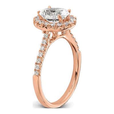 14K Rose Gold Lab-Grown Diamond Halo Engagement Ring Semi-Mount – view 6