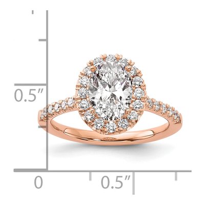 14K Rose Gold Lab-Grown Diamond Halo Engagement Ring Semi-Mount – view 8