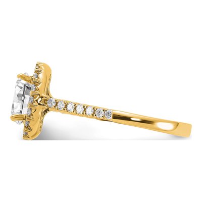 14K Yellow Gold Lab-Grown Diamond Halo Engagement Ring Semi-Mount – view 5