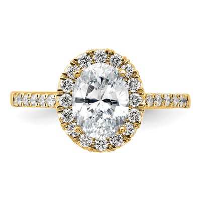 14K Yellow Gold Lab-Grown Diamond Halo Engagement Ring Semi-Mount – view 6