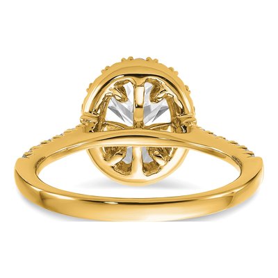 14K Yellow Gold Lab-Grown Diamond Halo Engagement Ring Semi-Mount – view 7