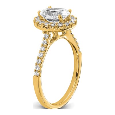 14K Yellow Gold Lab-Grown Diamond Halo Engagement Ring Semi-Mount – view 8