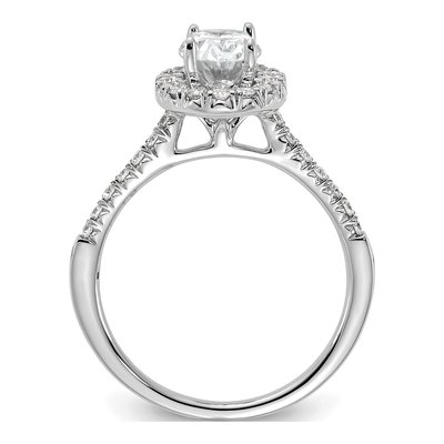 14K White Gold Oval Diamond Ring Mounting – view 3