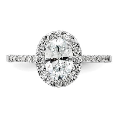 14K White Gold Oval Diamond Ring Mounting – view 5