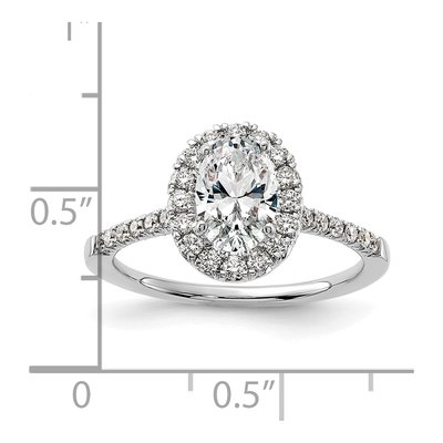 14K White Gold Oval Diamond Ring Mounting – view 8