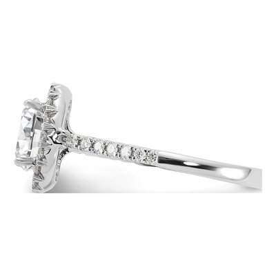 14K White Gold Diamond Oval Halo Engagement Ring Semi-Mount – view 4