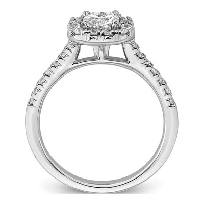 14K White Gold Diamond Halo Engagement Ring Semi-Mount – view 4