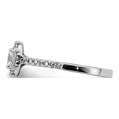 14K White Gold Diamond Halo Engagement Ring Semi-Mount – view 5