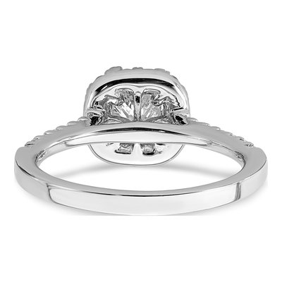 14K White Gold Lab-Grown Diamond Cushion Halo Engagement Ring Semi-Mount – view 7
