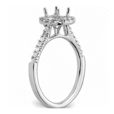 14K White Gold Lab-Grown Diamond Cushion Halo Engagement Ring Semi-Mount – view 8