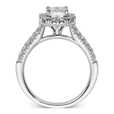 14K White Gold Diamond Halo Engagement Ring Semi-Mount – view 3