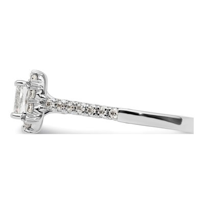 14K White Gold Diamond Halo Engagement Ring Semi-Mount – view 4