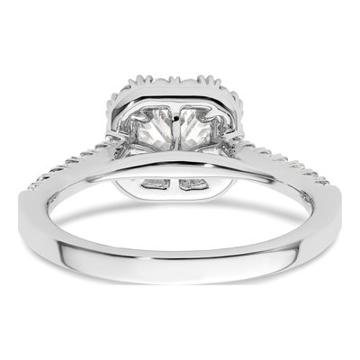 14K White Gold Diamond Halo Engagement Ring Semi-Mount – view 6