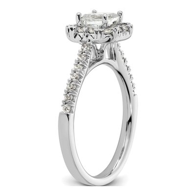 14K White Gold Diamond Halo Engagement Ring Semi-Mount – view 7