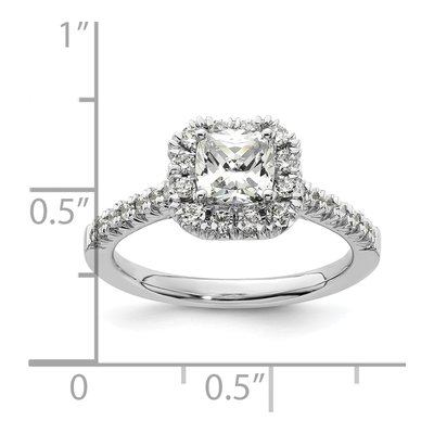 14K White Gold Diamond Halo Engagement Ring Semi-Mount – view 8