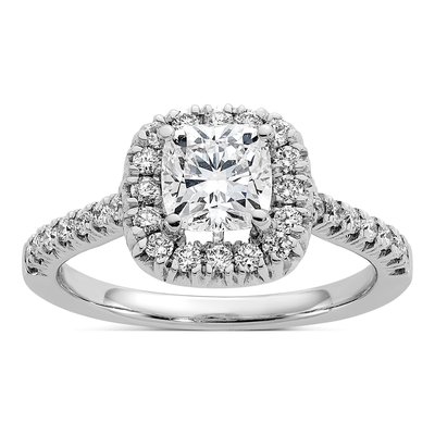 14K White Gold Lab-Grown Diamond Engagement Ring Semi-Mount