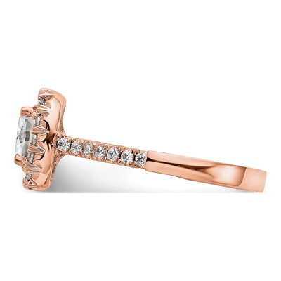 14K Rose Gold Diamond Cushion Halo Engagement Ring Semi-Mount – view 4