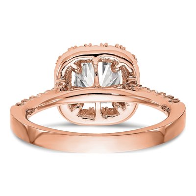 14K Rose Gold Diamond Cushion Halo Engagement Ring Semi-Mount – view 6