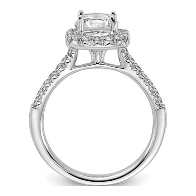 14K White Gold Lab-Grown Diamond Halo Engagement Ring Semi-Mount – view 3