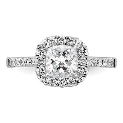 14K White Gold Lab-Grown Diamond Halo Engagement Ring Semi-Mount – view 5