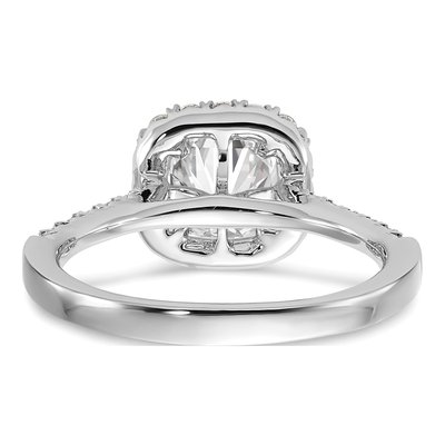 14K White Gold Lab-Grown Diamond Halo Engagement Ring Semi-Mount – view 6