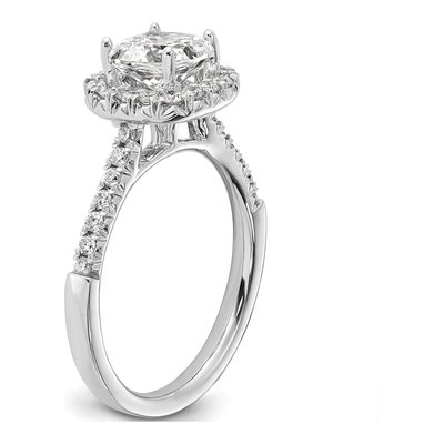 14K White Gold Lab-Grown Diamond Halo Engagement Ring Semi-Mount – view 7