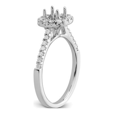 14K White Gold Diamond Halo Engagement Ring Semi-Mount – view 8