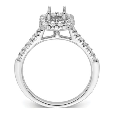 14K White Gold Lab-Grown Diamond Asscher Halo Engagement Ring Semi-Mount – view 3