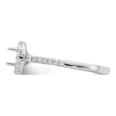 14K White Gold Lab-Grown Diamond Asscher Halo Engagement Ring Semi-Mount – view 4