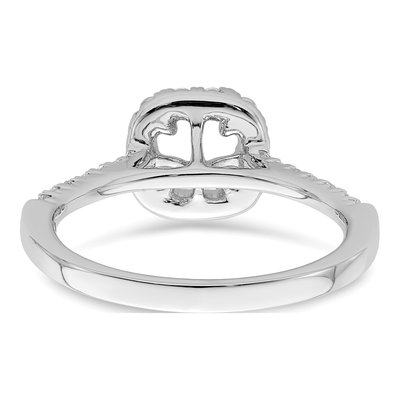 14K White Gold Lab-Grown Diamond Asscher Halo Engagement Ring Semi-Mount – view 6