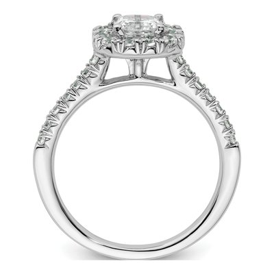 14K White Gold Diamond Halo Engagement Ring Semi-Mount – view 4