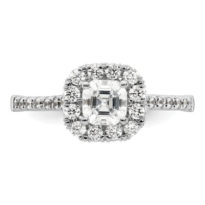 14K White Gold Diamond Halo Engagement Ring Semi-Mount – view 6