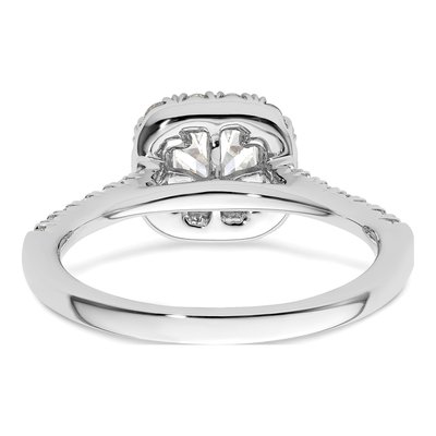 14K White Gold Diamond Halo Engagement Ring Semi-Mount – view 7