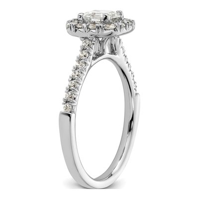 14K White Gold Diamond Halo Engagement Ring Semi-Mount – view 8