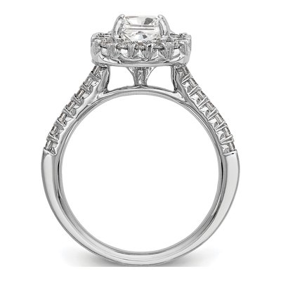 14K White Gold Diamond Halo Engagement Ring Semi-Mount – view 3