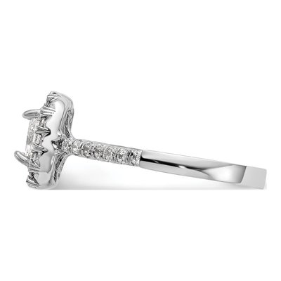 14K White Gold Diamond Halo Engagement Ring Semi-Mount – view 4
