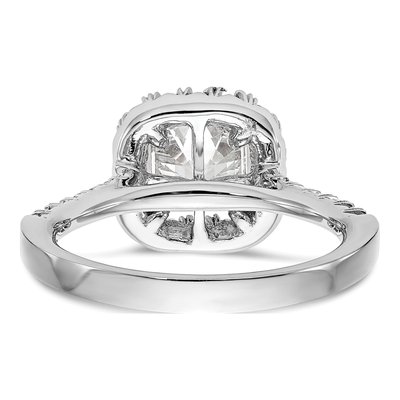 14K White Gold Diamond Halo Engagement Ring Semi-Mount – view 6