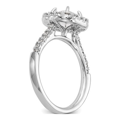 14K White Gold Diamond Halo Engagement Ring Semi-Mount – view 7