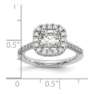 14K White Gold Diamond Halo Engagement Ring Semi-Mount – view 8