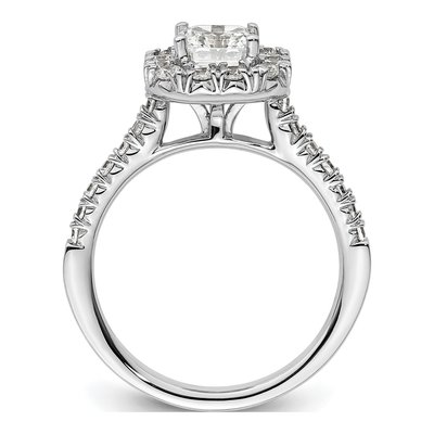 14K White Gold Diamond Halo Engagement Ring Semi-Mount – view 4